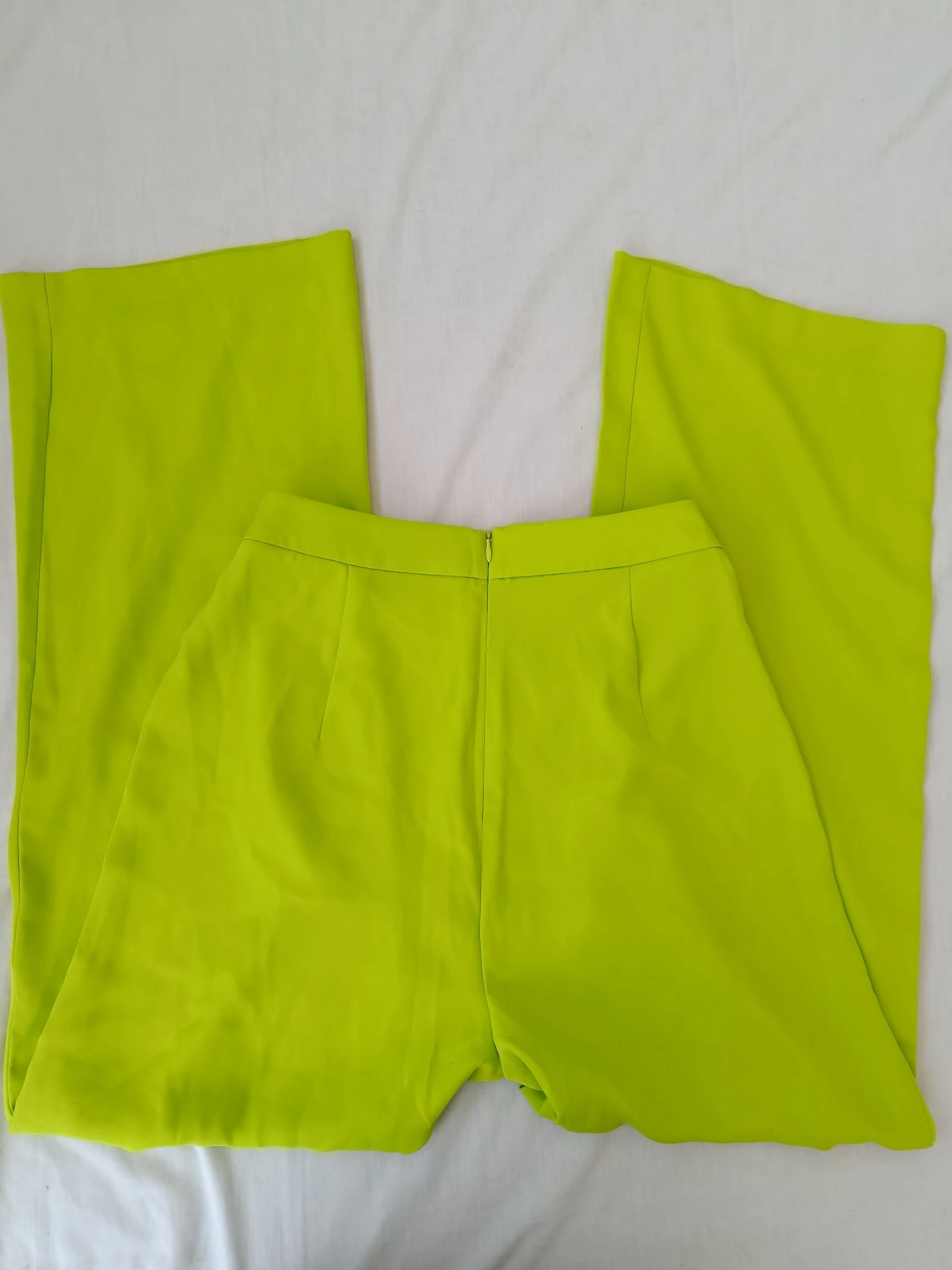 Pantalón de talle alta y piernas anchas Meshki talla L verde flash – photo 8